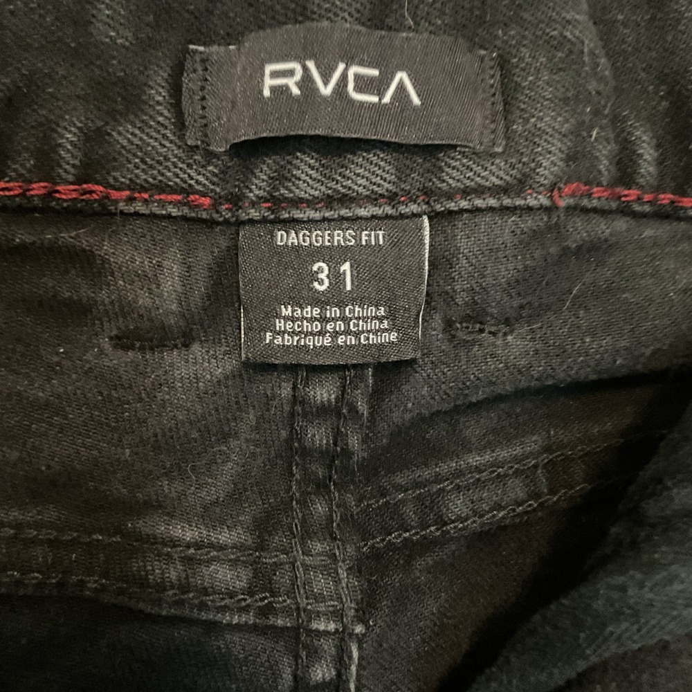 RVCA Daggers Fit Jeans Women 31 Black Excellent Slim Stretch Denim - Picture 2 of 6